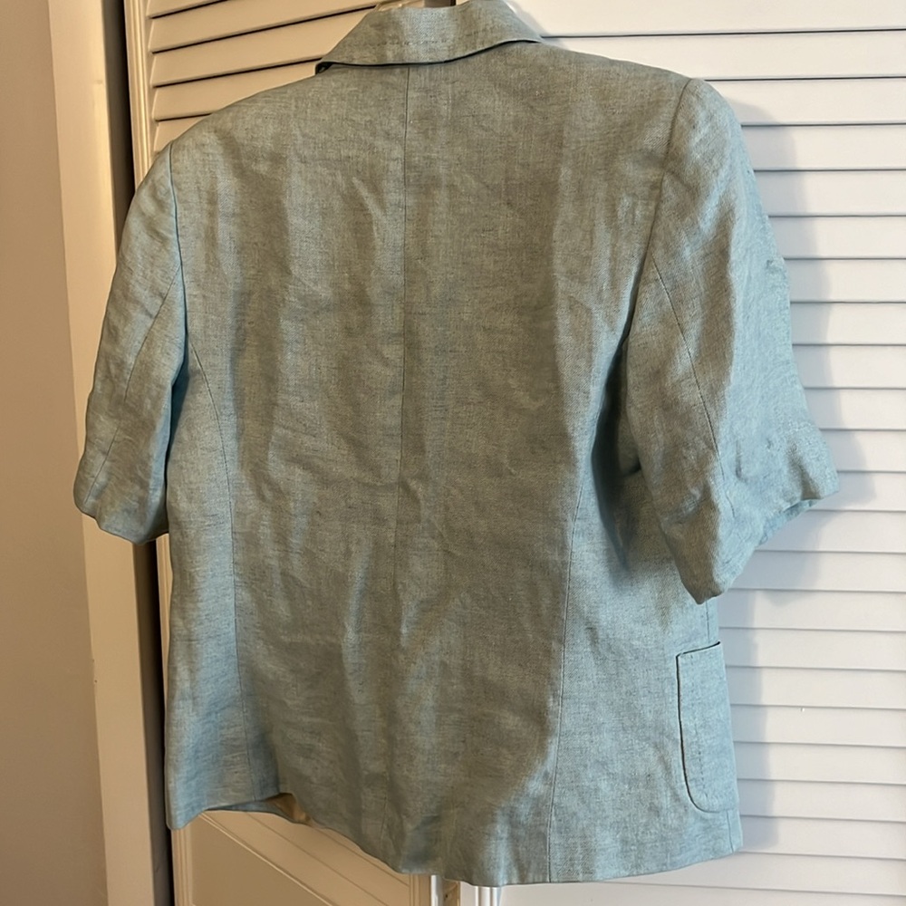 Facconable Linen 3 Button Jacket With Pockets Sz 8 - image 5